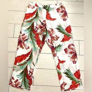 Calypso St. Barth,Melindia Floral Linen Pants,Lovely Excellent Condition, Size M